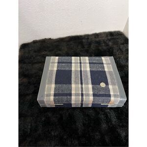 Vintage Aries Travel Backgammon Blue and Grey Plaid
